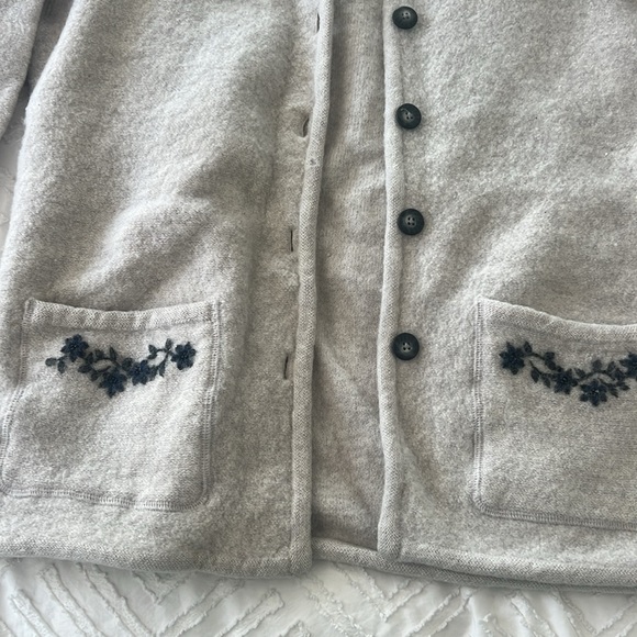 Vintage Cherokee 100% Wool Embroidered Pocket Cardigan - Picture 2 of 5